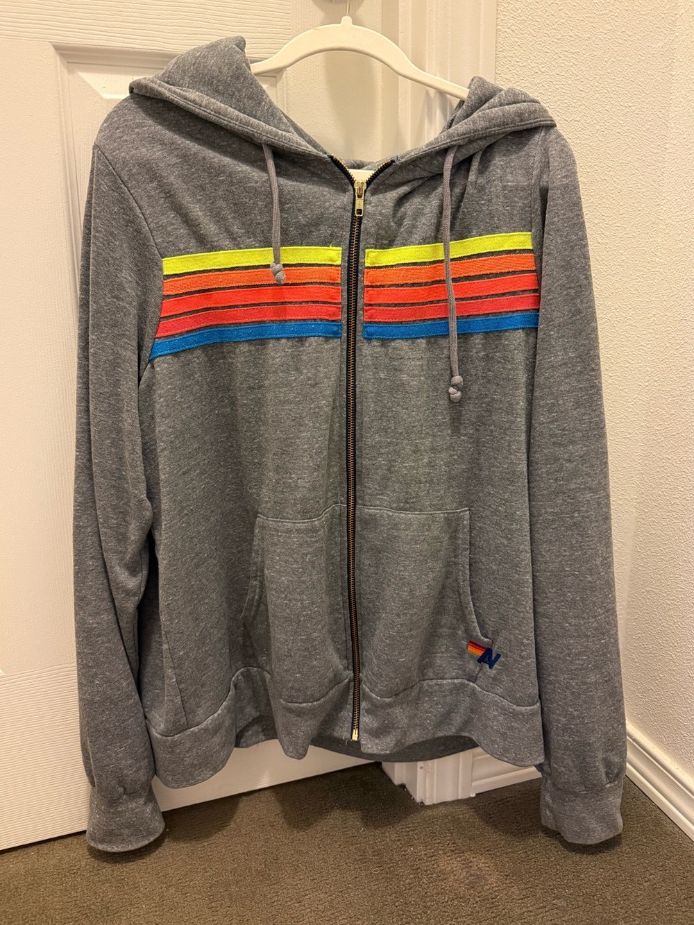 Aviator Nation Gray Zip Hoodie